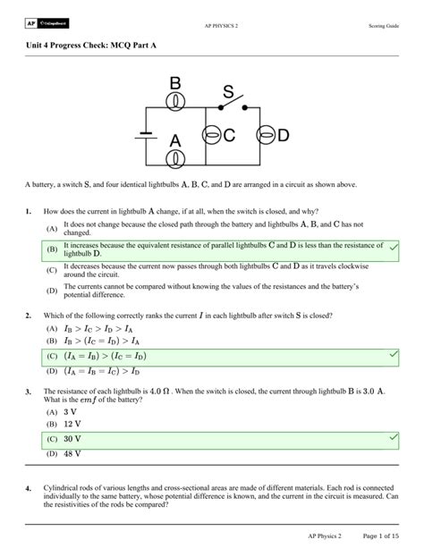 Start Quiz. . Ap physics unit 4 mcq part a